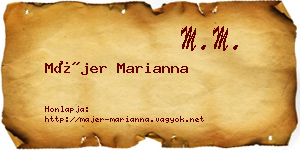 Májer Marianna névjegykártya